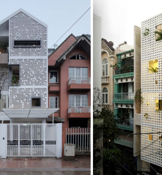 Hermosas casas de cuatro pisos