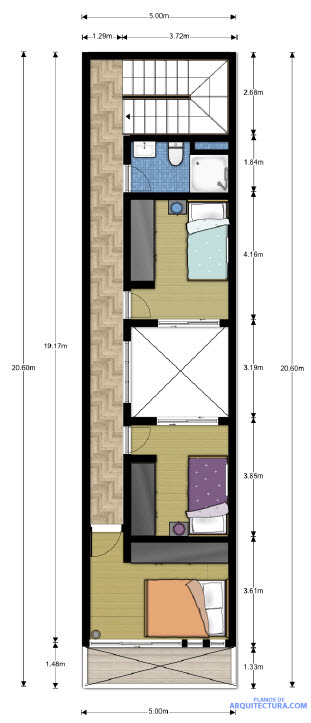 Plano del segundo nivel de la casa pequeña
