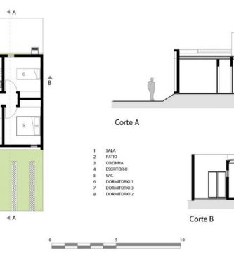 Planta principal de la pequeña casa de ciudad