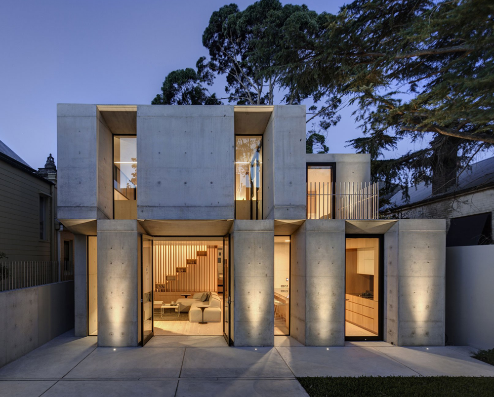 Hermosa fachada de casa de concreto